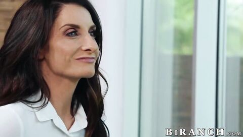 Busty Silvia Saige getting intensely banged by two hung bisexual dudes