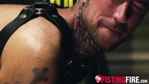 Tattooed Andrew Delta flogged his tied up sub wearing only a harness and a jockstrap