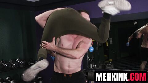 Gym trainer Pierce Paris stretches Vincent O'Reillys tight hole open