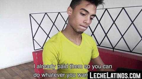 LecheLatinos.com - Young straight Latino's raw, intense gay spitroasting debut
