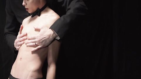 Hot Austin Young spreads legs in a passionate dildo fucking with suited Legrand Wolf