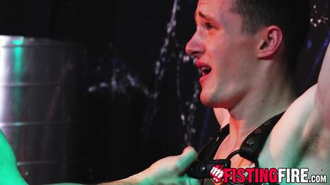 Submissive Grant Ducati takes a crop and electroshocks cattle prodder in the dungeon