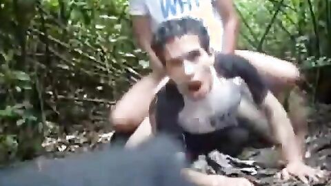 Outdoor Adventure: Trainers Deep in the Woods