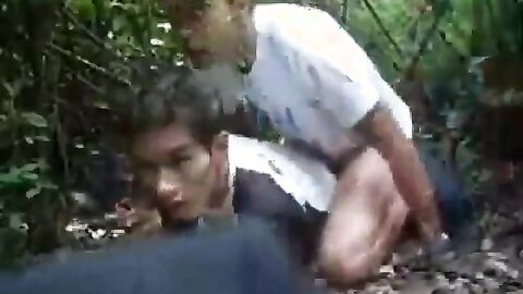 Outdoor Adventure: Trainers Deep in the Woods