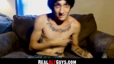 RealAltGuys.com - Hung young emo works his big meat intensely and strokes
