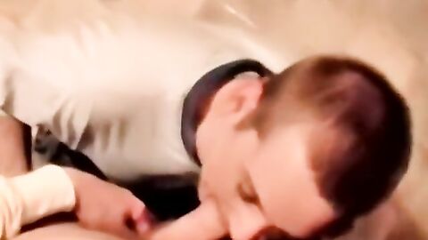 JoeSchmoeXXX.com - Gay amateur sucks a big fat cock in kinky threesome