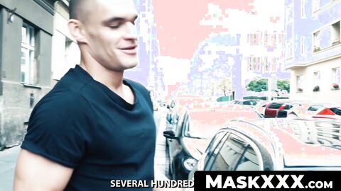 MaskXXX.com - Masked jock's athletic body reveal while tugging his cock