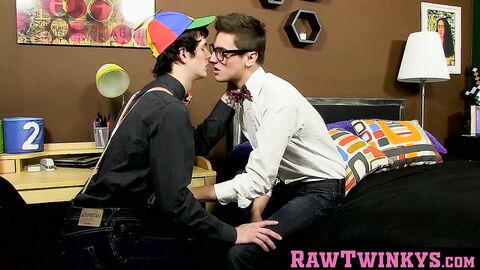 RawTwinkys.com - Nerdy twink Jasper Robinson blows sixty-nine style before breeding