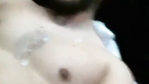 Bearded Hunk Strokes His Big Dick & Cums