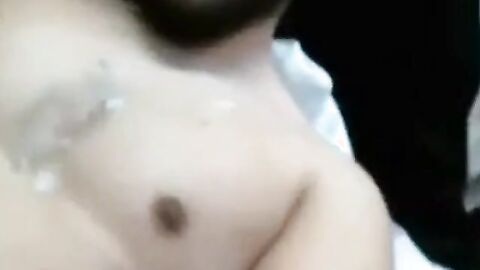 Bearded Hunk Strokes His Big Dick & Cums