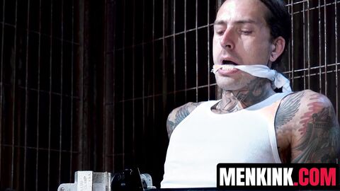 Ruckus pounds a dildo machine and brings himself to repeating edge