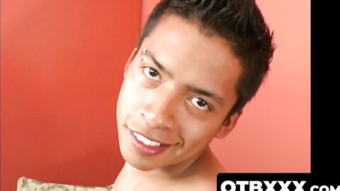 OTBXXX.com - Latino twinky strokes his dick until he shoots a massive load of warm cu