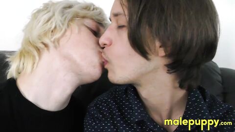 Zeke Wolf and Elis Ataxx started to softly kiss each others tender and young lips