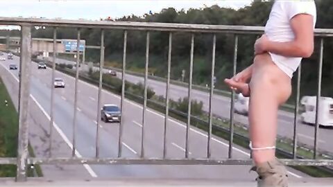 Outdoor Handjob for a Big-Cocked Hunk