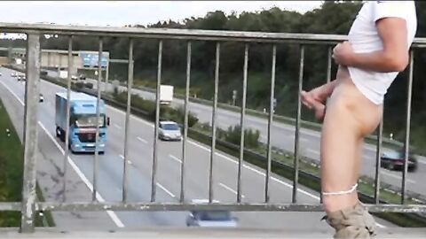 Outdoor Handjob for a Big-Cocked Hunk