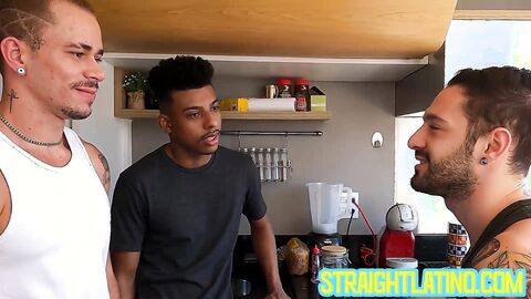 Tatted Igor Lucios anally destroyed by Andre Pijote and Lucas Dias