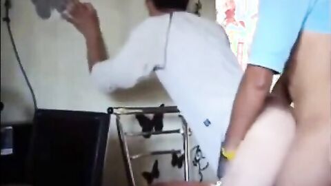 Amateur Bareback: Twinks Fuck Passionately on a Chair