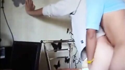 Amateur Bareback: Twinks Fuck Passionately on a Chair