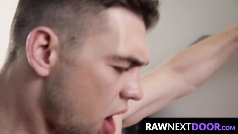 RawNextDoor.com - Pretty jock Paul Cannon got his tight hairy ass barebacked with ple