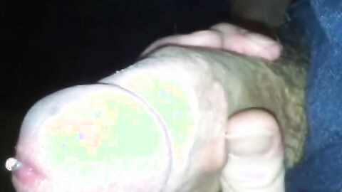 Fat Monster Cock Gets Jerked by a Twink in Bed