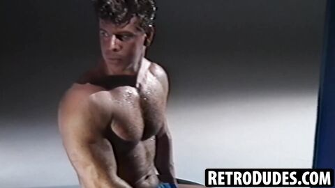 RetroDudes.com - Attractive retro Jimmy Lee showcases his impressive penis pleasuring