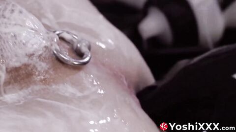 Yoshi Kawasaki shaves submissive Axel Abysse who bends over to be fisted