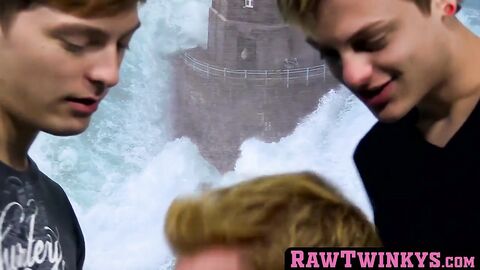 RawTwinkys.com - Pierced twinkie takes two cocks in his butt at the same time