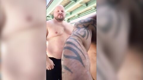 Master Feeds His Hungry Hubby in the Parking Lot