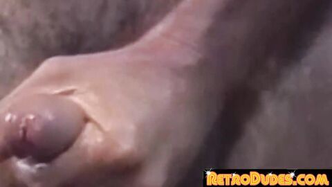 RetroDudes.com - Adorable vintage gays stroke their hairy cocks and cum