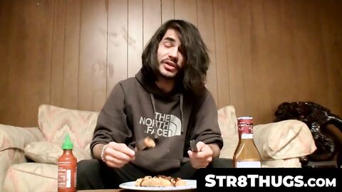 Str8Thugs.com - Shaggy straight dude's twink ways wanking and cum blasting solo scene