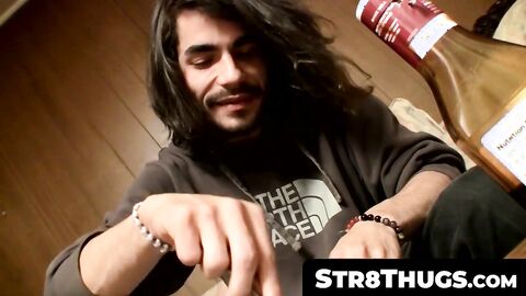 Str8Thugs.com - Shaggy straight dude's twink ways wanking and cum blasting solo scene