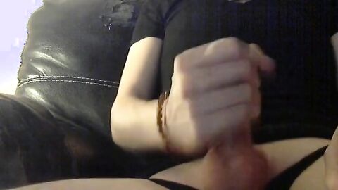 Femboy Cums Hard on Big Cock