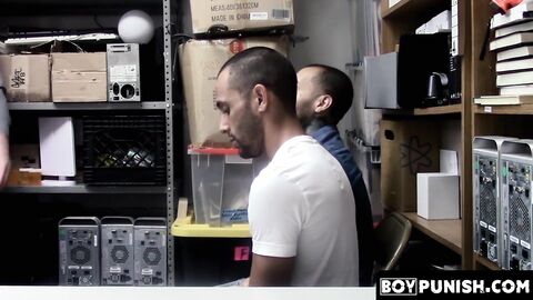 BoyPunish.com - Thieving jocks' raw, intense ass fucking by security in a hidden, ste