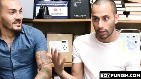 BoyPunish.com - Thieving jocks' raw, intense ass fucking by security in a hidden, ste