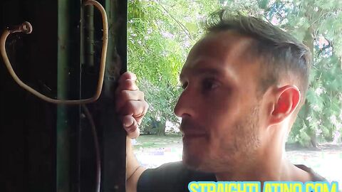 Inked Crizzz Nie inserts throbbing tool inside Nico Ruizs butt hole