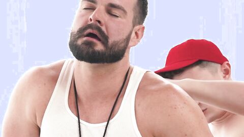 Grant Ducati drills Coach Tomas while Kyle Steele strokes off