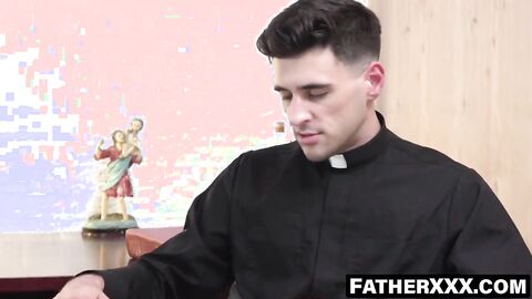 FatherXXX.com - Intimate finger fucking in the holy father's sacred office