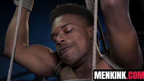 Choco skinned Adrian Hart receives DILDO DRILLING and blowjob at the same time