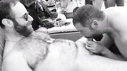 Muscular Bear John Gets Fucked at a Wild Pool Party