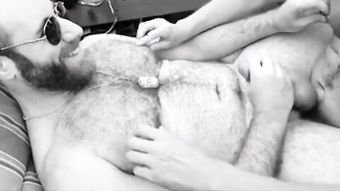 Muscular Bear John Gets Fucked at a Wild Pool Party