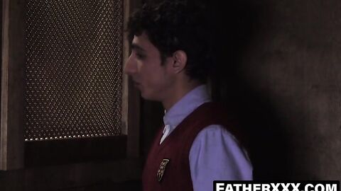 FatherXXX.com - Pastor's arousal from seductive confessions leads to raw fuck