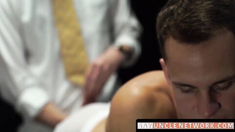 SayUncleNetwork.com - Kinky Mormon twink strokes cock till cumshot bareback doggystyl