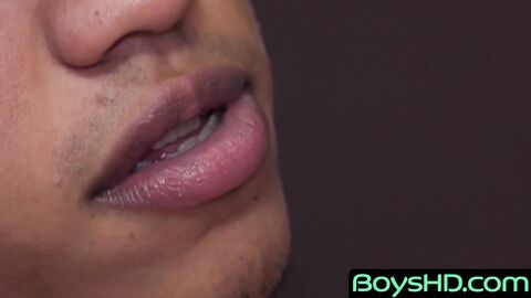 BoysHD.com - Skinny ebony twink Giorgio Angelo stuffs dildo and jerks off with intens