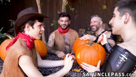 Halloween party turns to foursome with Dakota Lovell and stepdads