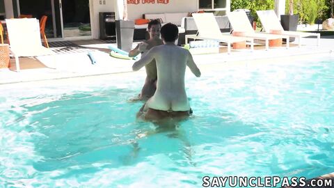 Ian Holms and Brett Baker enjoy playing games with their stepdads