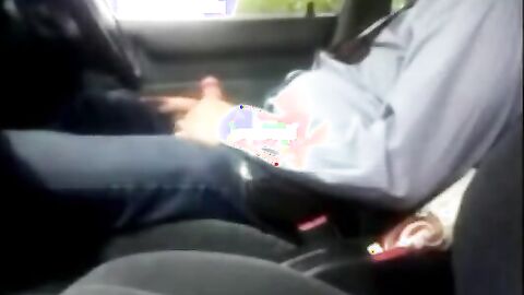 Stranger Sucks Dad's Cock in Car - Amateur Outdoor Blowjob