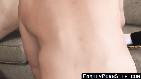 FamilyPornSite.com - Stepdad and friend pound a horny twink on the kitchen counter