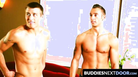 BuddiesNextDoor.com - Young jocks explore each other's muscles before intense anal se