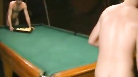 Nude Russian Soldiers Playing Pool