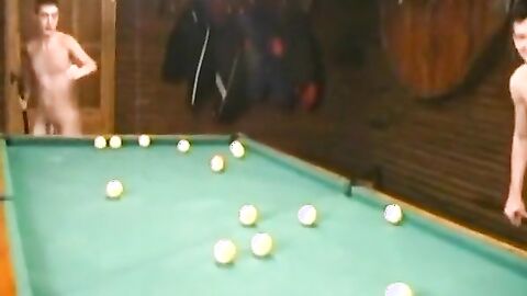 Nude Russian Soldiers Playing Pool